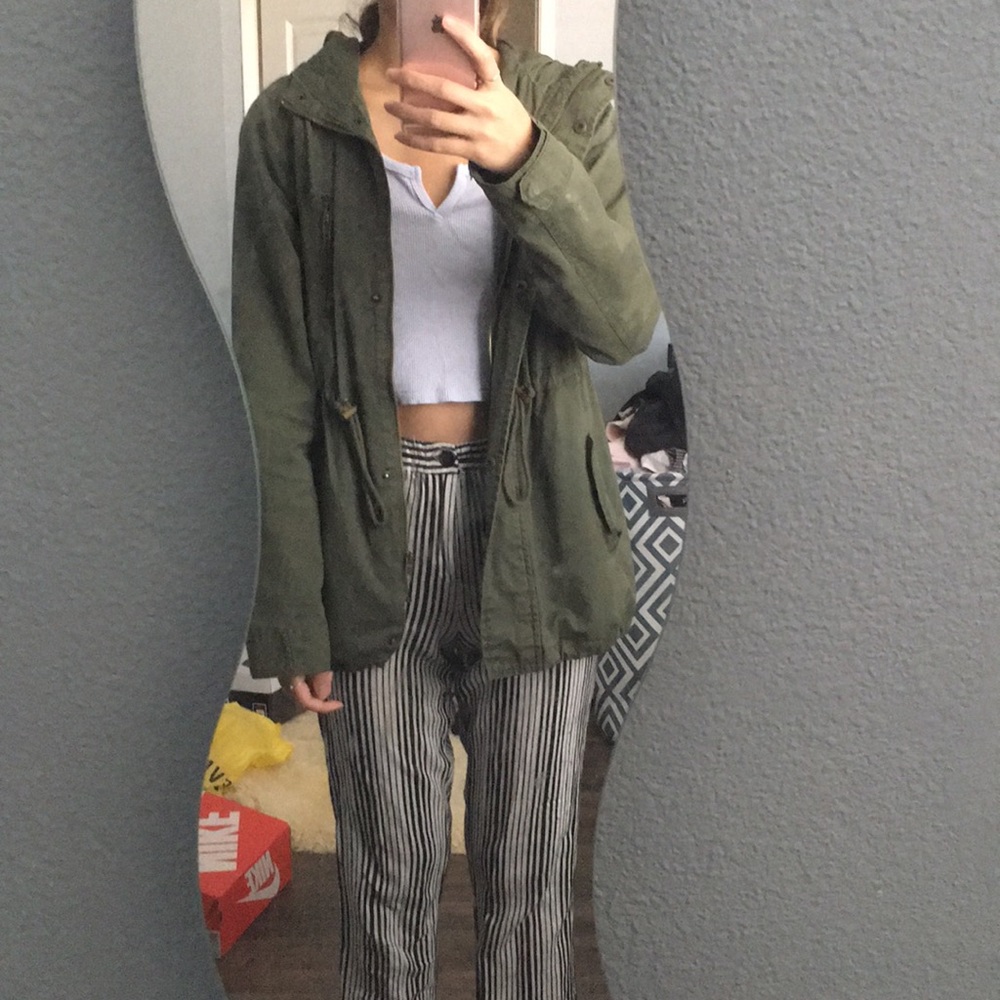 Army green utility jacket